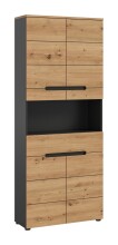 Hochschrank >Canu< in Basalt grau/Artisan Eiche...