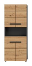 Hochschrank >Canu< in Basalt grau/Artisan Eiche...