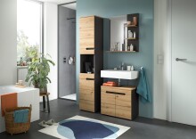Spiegel >Canu< in Basalt /Spiegel / Artisan Eiche Dekor - 63x73x16cm (BxHxT)