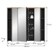 Badezimmerspiegelschrank >Canu< Basalt, Spiegel, Eiche Dekor - 80x73x21 (BxHxT)