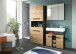 Badezimmerspiegelschrank >Canu< Basalt, Spiegel, Eiche Dekor - 80x73x21 (BxHxT)