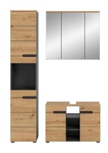 Badezimmer-Set >Canu< in Basalt grau/Artisan Eiche Dekor - 133x193x34cm (BxHxT)