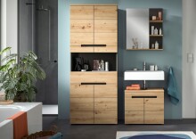 Badezimmer-Set >Canu< in Basalt grau/Artisan Eiche Dekor - 154x193x34cm (BxHxT)