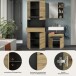 Badezimmer-Set >Canu< in Basalt grau/Artisan Eiche Dekor - 154x193x34cm (BxHxT)