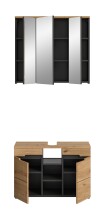 Badezimmer-Set >Canu< in Basalt grau/Artisan Eiche Dekor - 80x193x34cm (BxHxT)