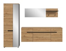 Garderoben-Set >Canu< in Basalt grau/Artisan Eiche Dekor - 256x190x37cm (BxHxT)
