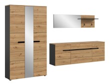 Garderoben-Set >Canu< in Basalt grau/Artisan Eiche...