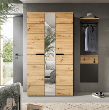 Garderoben-Set >Canu< in Basalt grau/Artisan Eiche Dekor - 165x190x37cm (BxHxT)