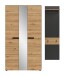 Garderoben-Set >Canu< in Basalt grau/Artisan Eiche Dekor - 165x190x37cm (BxHxT)