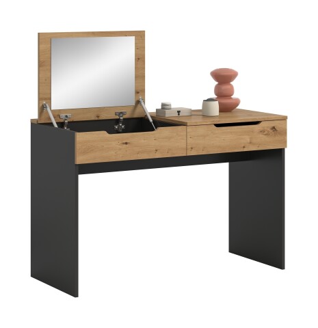 Schminktisch >Canu< in Basalt grau/Artisan Eiche Nachbildung - 115x76x50 (BxHxT)