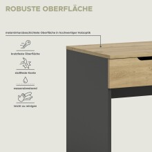 Schminktisch >Canu< in Basalt grau/Artisan Eiche Nachbildung - 115x76x50 (BxHxT)