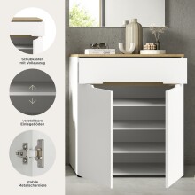 Schuhkommode >Canu< in Weiß - 80x94x37cm (BxHxT)