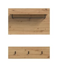 Garderobenpaneel >Canu< in Artisan Eiche Nachbildung - 80x73x27cm (BxHxT)
