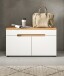 Schuhbank >Canu< in Weiß / Artisan Eiche Dekor - 80x45x37cm (BxHxT)
