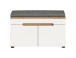 Schuhbank >Canu< in Weiß / Artisan Eiche Dekor - 80x45x37cm (BxHxT)