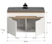 Schuhbank >Canu< in Weiß / Artisan Eiche Dekor - 80x45x37cm (BxHxT)