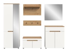 Garderoben-Set >Canu< in Weiß / Artisan Eiche Dekor - 255x190x37cm (BxHxT)
