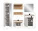 Garderoben-Set >Canu< in Weiß / Artisan Eiche Dekor - 255x190x37cm (BxHxT)