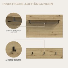 Garderoben-Set >Canu< in Weiß / Artisan Eiche Dekor - 175x190x37cm (BxHxT)