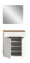 Garderoben-Set >Canu< in Weiß / Artisan Eiche Dekor - 80x190x37cm (BxHxT)