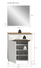 Garderoben-Set >Canu< in Weiß / Artisan Eiche Dekor - 80x190x37cm (BxHxT)