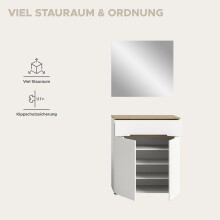 Garderoben-Set >Canu< in Weiß / Artisan Eiche Dekor - 80x190x37cm (BxHxT)