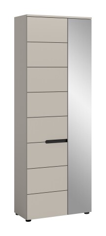 Garderobenschrank >Canu< in Kaschmir / Spiegel - 65x190x37cm (BxHxT)