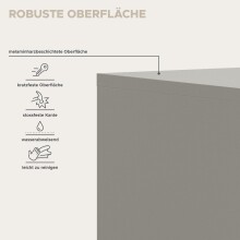 Garderobenschrank >Canu< in Kaschmir / Spiegel - 65x190x37cm (BxHxT)