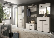Garderobenschrank >Canu< in Kaschmir / Spiegel - 65x190x37cm (BxHxT)