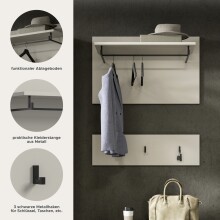Garderobenpaneel >Canu< in Kaschmir - 80x73x27cm (BxHxT)