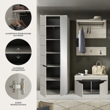 Garderoben-Set >Canu< in Kaschmir - 160x190x37cm (BxHxT)