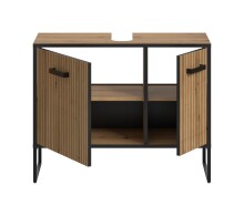 Waschbeckenunterschrank >Bagno< in Artisan Eiche Nachbildung - 80x63x36 (BxHxT)