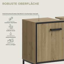 Waschbeckenunterschrank >Bagno< in Artisan Eiche Nachbildung - 80x63x36 (BxHxT)