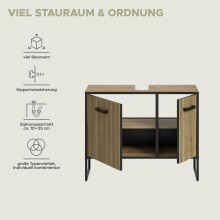 Waschbeckenunterschrank >Bagno< in Artisan Eiche Nachbildung - 80x63x36 (BxHxT)