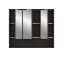 Badezimmerspiegelschrank >Bagno< in Eiche Dekor / Spiegel - 80x68x19cm (BxHxT)