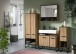 Badezimmerspiegelschrank >Bagno< in Eiche Dekor / Spiegel - 80x68x19cm (BxHxT)