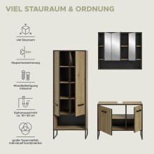 Badezimmer-Set >Bagno< in Artisan Eiche Nachbildung - 154x192x36cm (BxHxT)