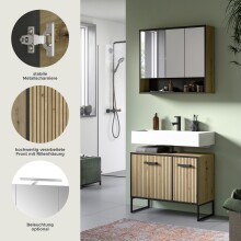 Badezimmer-Set >Bagno< in Artisan Eiche Nachbildung - 80x192x36cm (BxHxT)