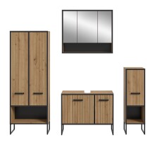Badezimmer-Set >Bagno< in Artisan Eiche Nachbildung - 199x192x36cm (BxHxT)