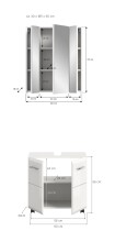 Badezimmer-Set >Ice< in Weiß/Weiß hochglanz - 60x185x30cm (BxHxT)