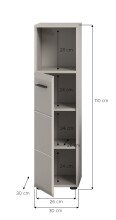 Midischrank >Ice< in Kaschmir - 30x110x30cm (BxHxT)
