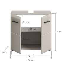 Waschbeckenunterschrank >Ice< in Kaschmir - 60x54x30cm (BxHxT)