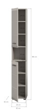 Hochschrank >Ice< in Kaschmir - 30x185x30cm (BxHxT)