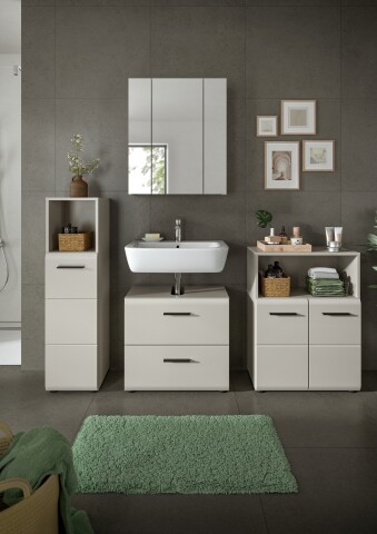 Badezimmer-Set >Ice< in Kaschmir - 180x185x30cm (BxHxT)