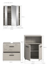 Badezimmer-Set >Ice< in Kaschmir - 135x185x30cm (BxHxT)