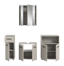 Badezimmer-Set >Ice< in Kaschmir - 180x185x30cm (BxHxT)