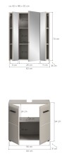 Badezimmer-Set >Ice< in Kaschmir - 60x185x30cm (BxHxT)