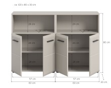 Badezimmer-Set >Ice< in Kaschmir - 120x82x30cm (BxHxT)