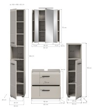 Badezimmer-Set >Ice< in Kaschmir - 150x185x30cm (BxHxT)