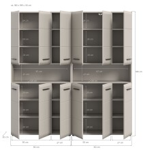 Badezimmer-Set >Ice< in Kaschmir - 180x185x30cm (BxHxT)